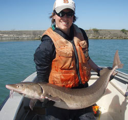 Image of person holding a Sturgeon