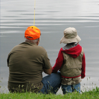 Grandfather and Child Fishing