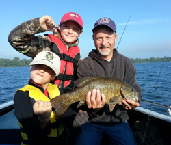 Family with Smallmouth Bass