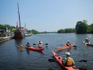 Kayakers on the Rondout in Kingston by Karl Beard