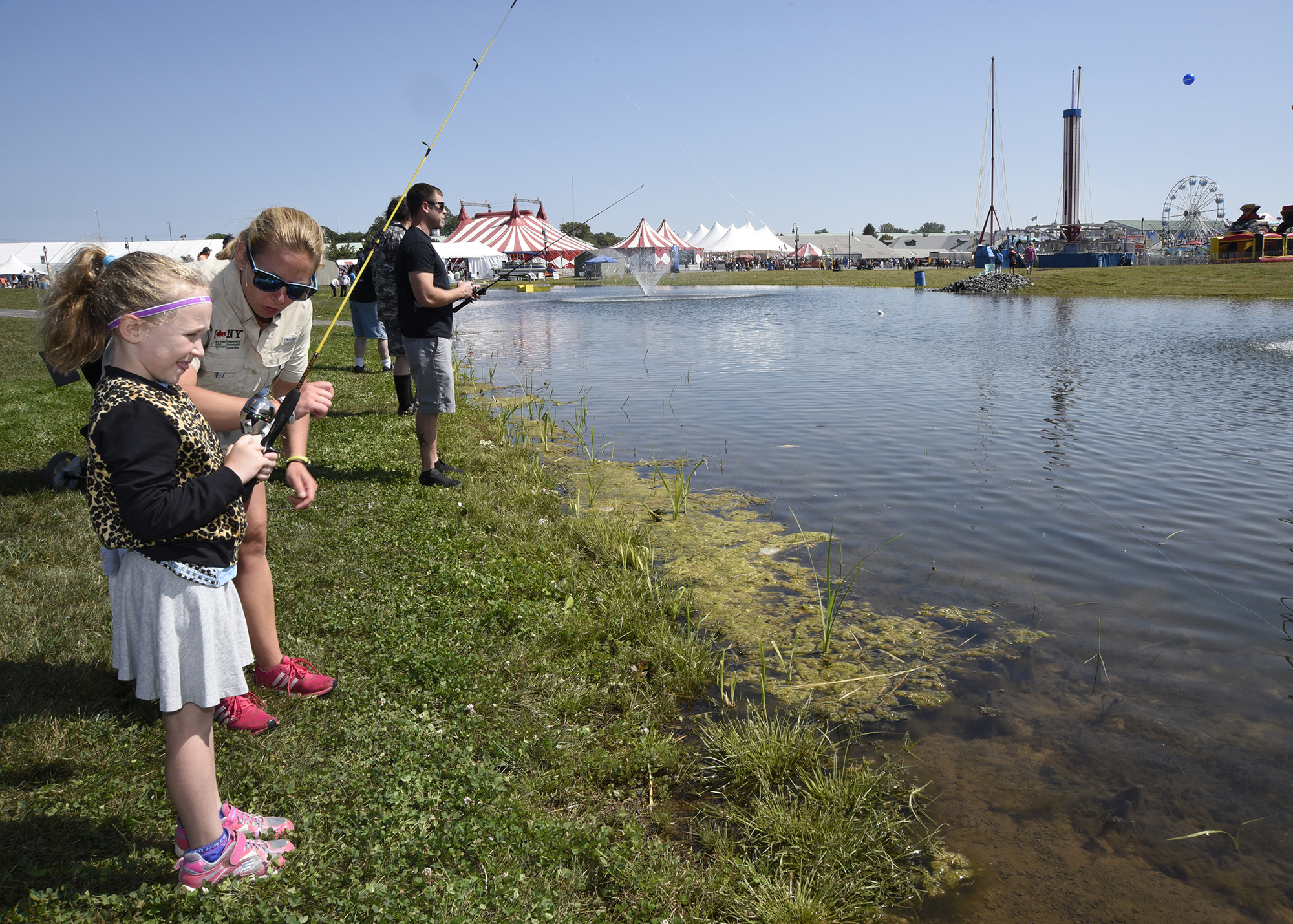 Girl fishing at state fair