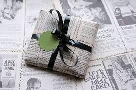 Newspaper gift wrap