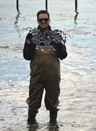 Sculpted river ice at Beczak Center