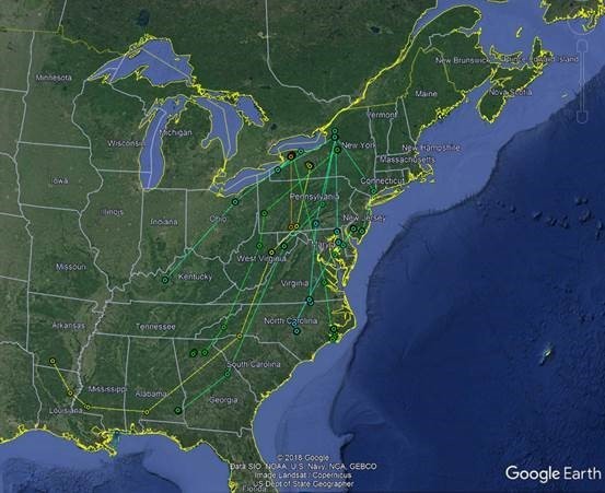 American Woodcock migration patterns in the Eastern United States