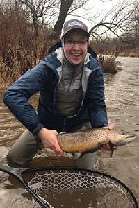 Girl holding trout