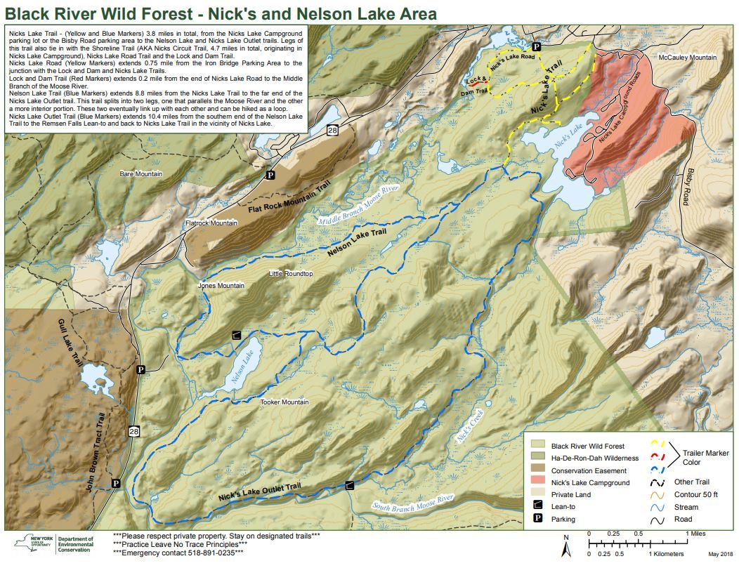 Nick's and Nelson Lake Area Trail Map