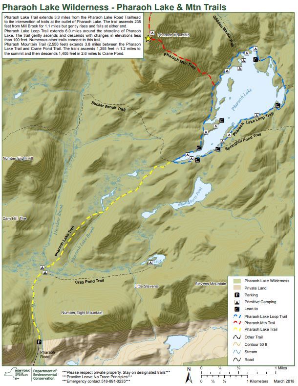 Pharaoh Lake Trail Map