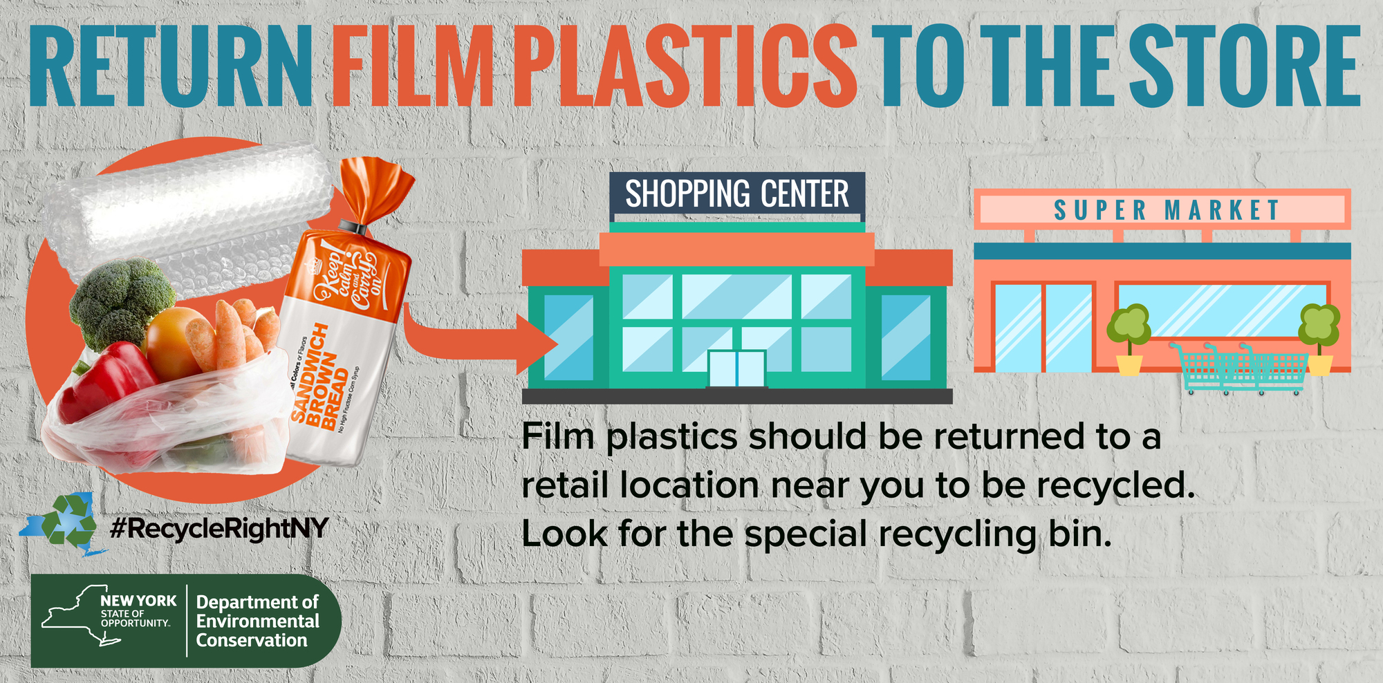 Image showing to return qualifying film plastics to retail stores for recycling 