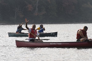 Group of people canoeing
