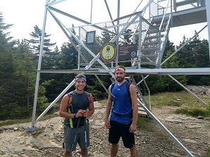 Two men at fire tower