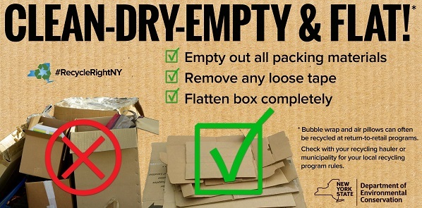 Showing the proper way to recycle cardboard boxes