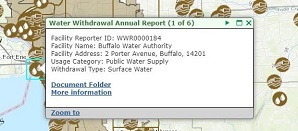 Sample of where water withdrawal reports are on DECinfoLocator