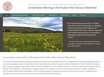 Website landing page for Conservation Planning in the Hudson Estuary Watershed
