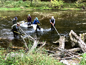 Staff sampling Spring Creek