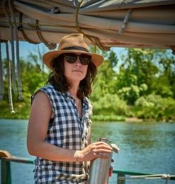 Photo of Amy Nelson who is the captain of the Hudson River Sloop Clearwater