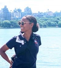Photo of Amali Knobloch, Sail Logistics Coordinator at the Hudson River Sloop Clearwater.