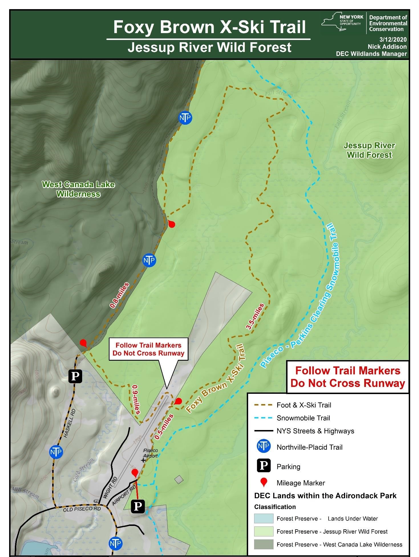 Map of Foxy Brown X-Ski Trail