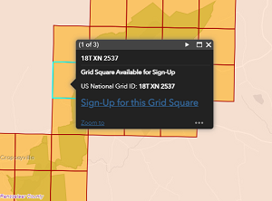a grid square on an online map