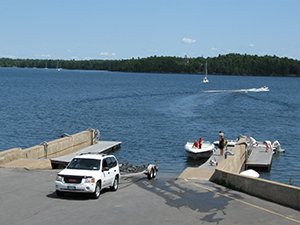 Boat launching on Lake Champlain