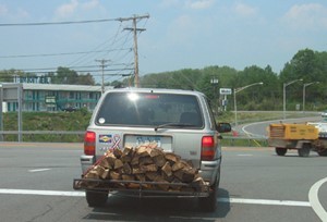 vehicle carrying firewood