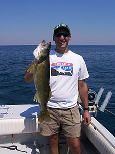 Angler with Lake Erie walleye