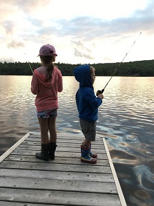 Two kids fishing