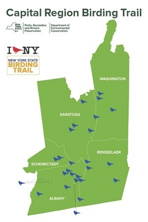Map of Capital Region birding trail
