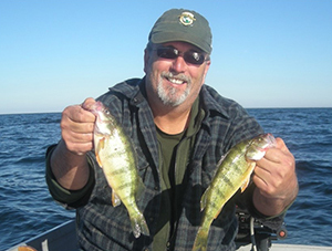 Angler with Lake Erie Yellow Perch