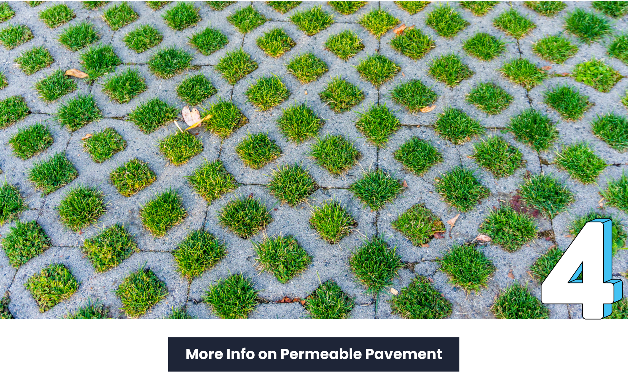 Permeable pavement with grass growing through it