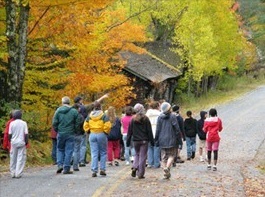 Group of people walking outdoors