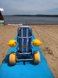 Beach wheelchair at Kingston Point beach.