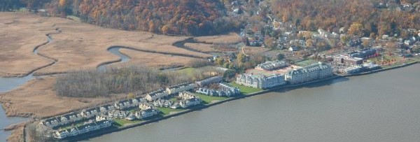 aerial image of the Village of Piermont and Piermont Marsh