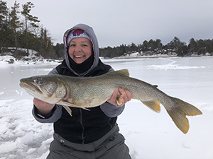 Angler with Lake Champlain lake trout