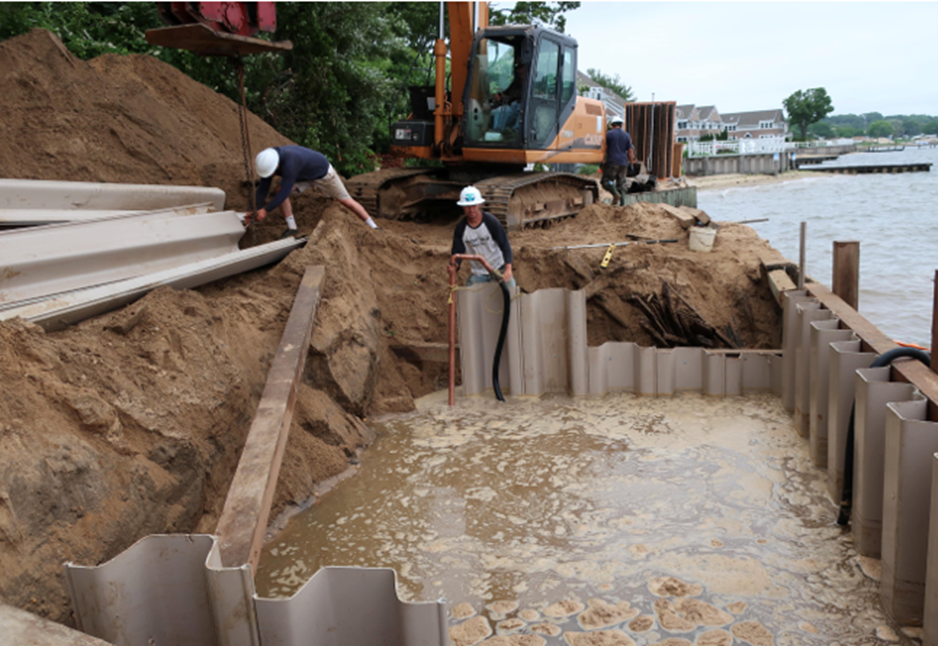 Installation of bulkhead PRB in Hampton Bay