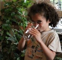 child drinking water