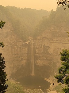 smoky skies Taughannock Falls 