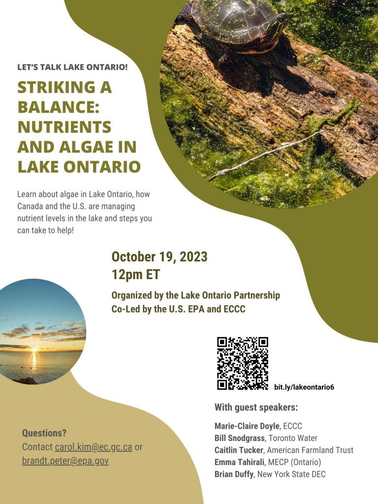 Striking a Balance: Nutrients and Algae in Lake Ontario Webinar Flyer