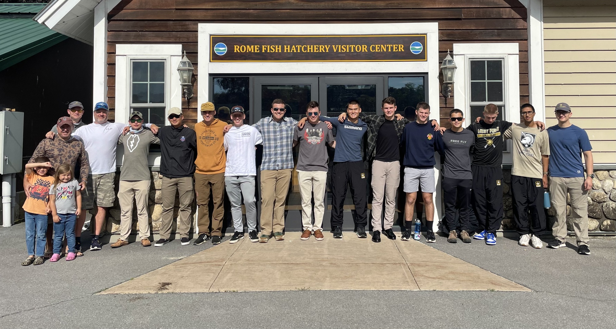 West Point cadets at the Rome Fish Hatchery.