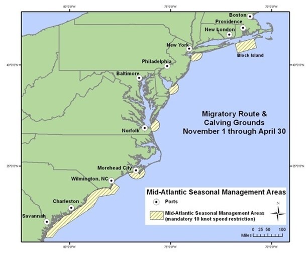 Mid-Atlantic Seasonal Management Areas Map