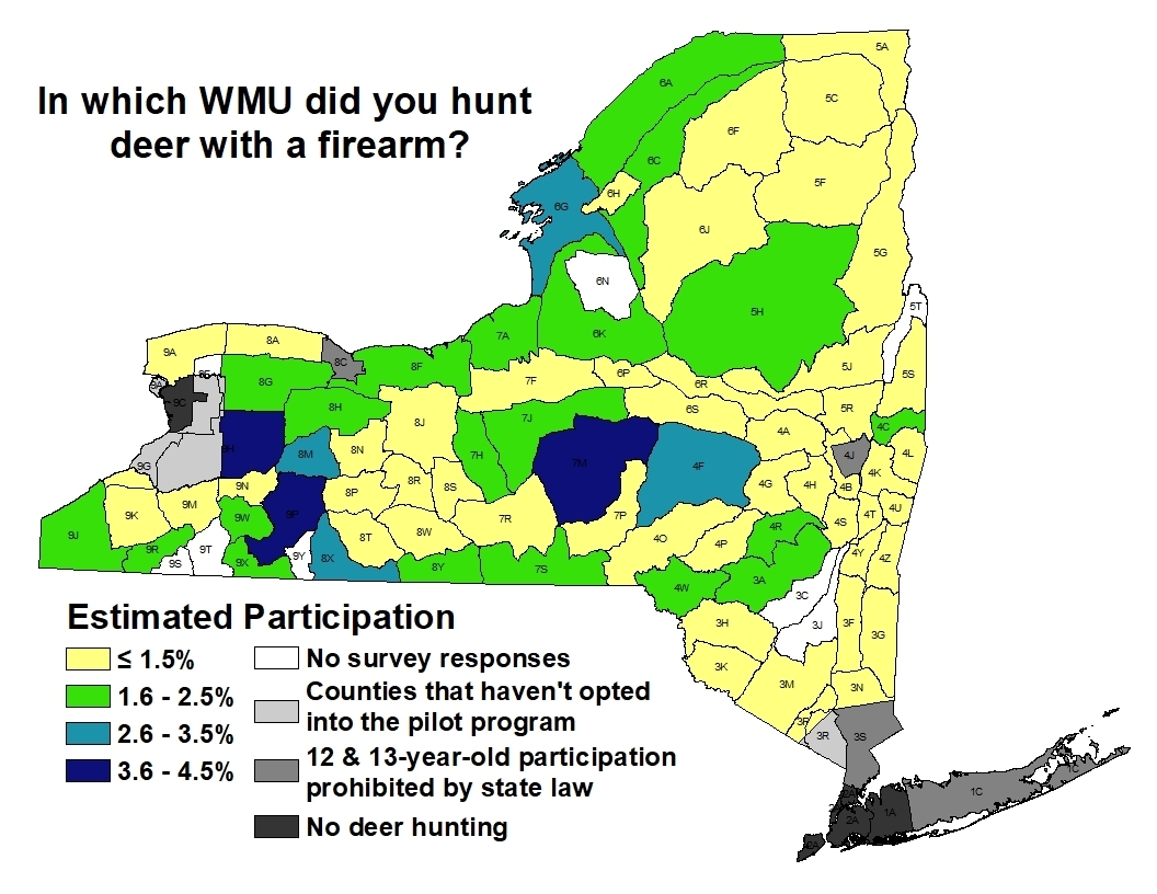 Map of Participation in Pilot Deer Program Participation by WMU