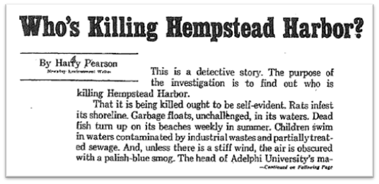 1970s Newsday Article titled "Who's Killing Hempstead Harbor"