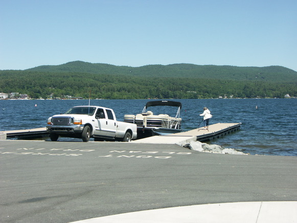 Boat launching at a ramp
