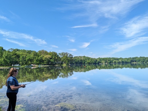 Angler fishing at Sylvan Lake