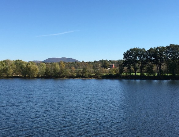 Hudson River with barn