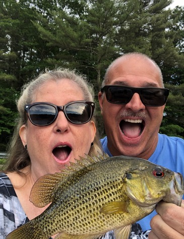 Couple with rock bass