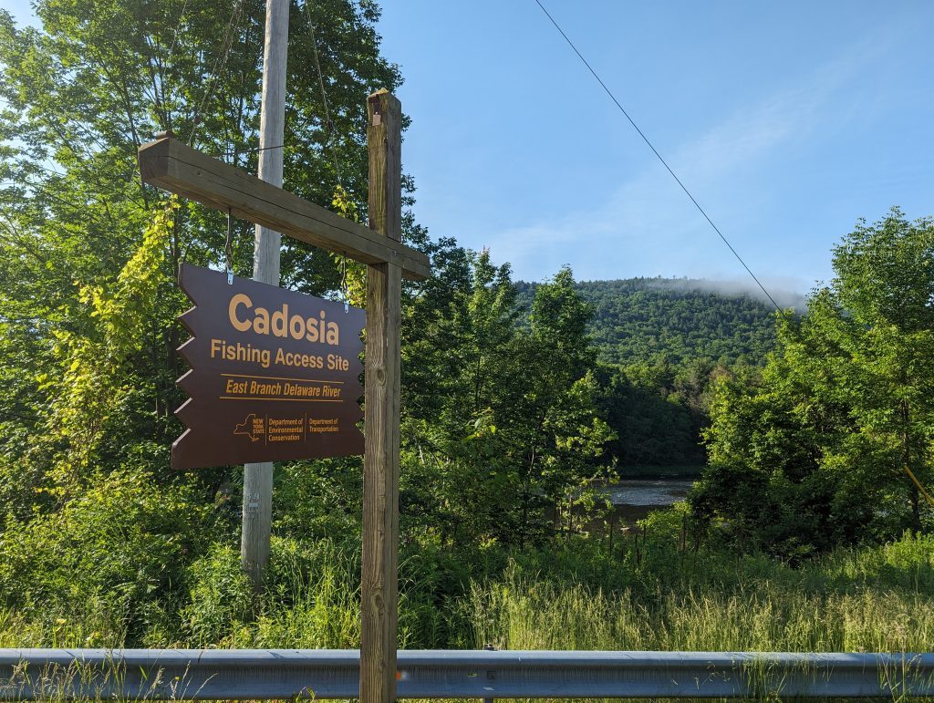 DEC sign for Cadosia Fishing Access Site