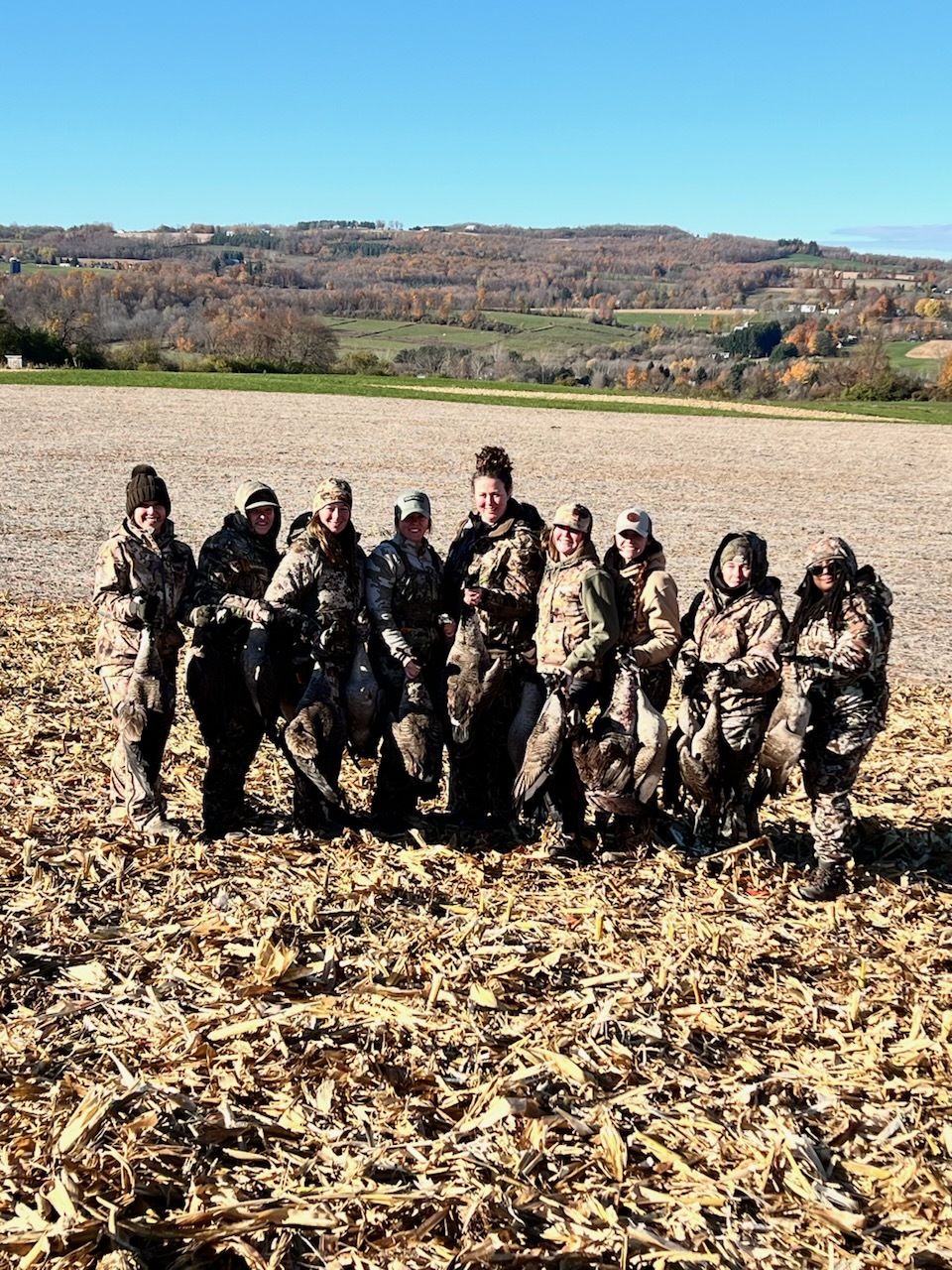 Woman who attended the Oneida & Madison County Mentor Goose Hunt holding their harvest