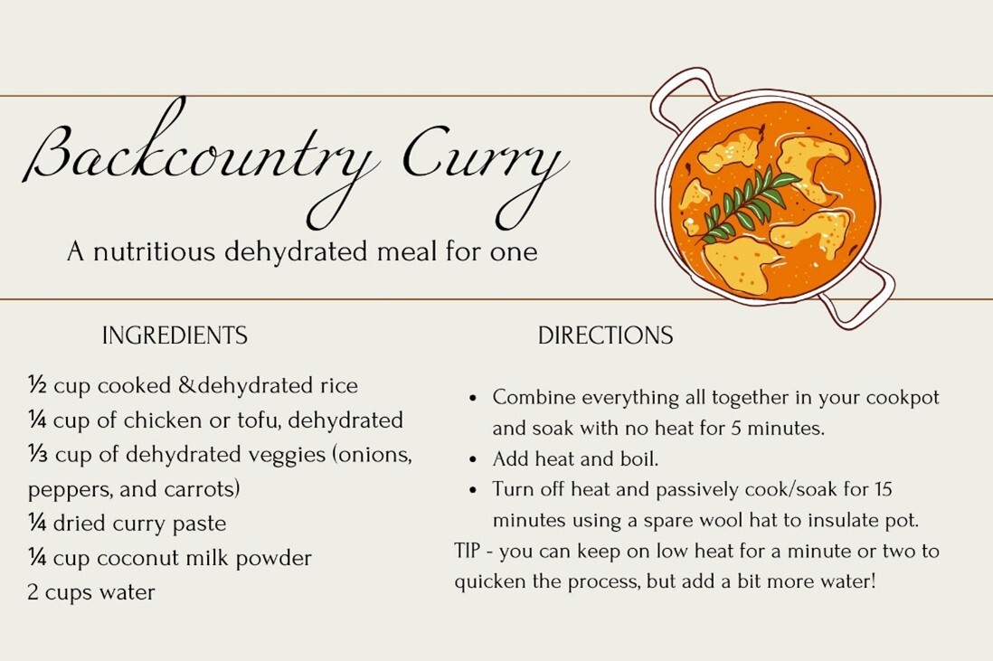 Recipe for backcountry curry