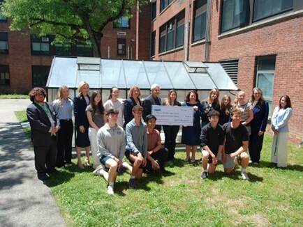 Award ceremony for winning team at Schreiber High School