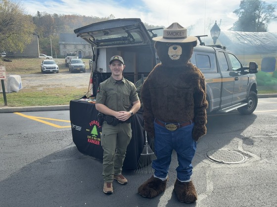 Ranger Lupole and Smokey Bear at Pleasant Valley Fall Fest 